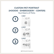 Custom Pet Portrait (Hoodie - Embroidery - Center)